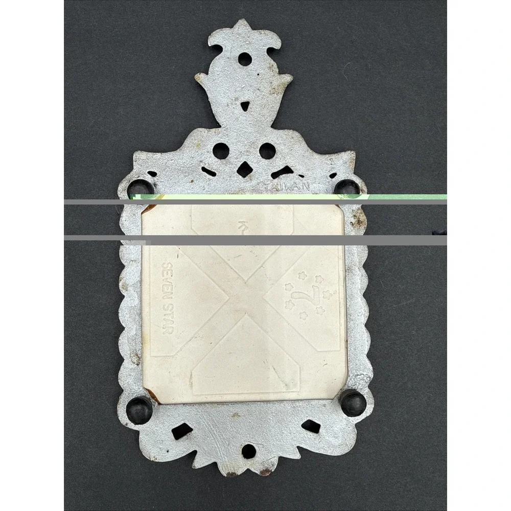Vintage Cast Iron Trivet Hot Pad Plate 25th‎ Anniversary Tile Seven Star Taiwan